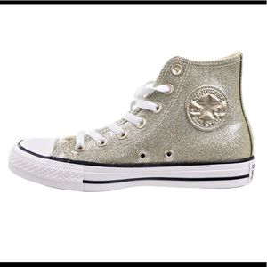 Converse Women's Chuck Taylor All-Star light gold glitter high-tops